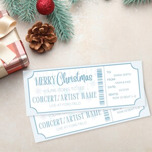 Minimalist Christmas Concert Ticket | Snow Concert Ticket | Printable Concert Ticket | Editable Concert Ticket | Concert Ticket Template |