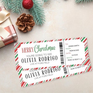 Printable Christmas Concert Gift Ticket | Christmas Gift Certificate Template Edit | Download And Print | Concert ticket | Xmas Template