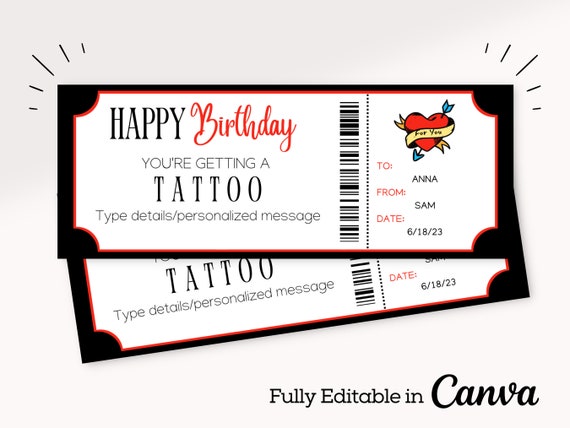 Buono regalo di arte del tatuaggio moderno e cool | Vettore Gratis