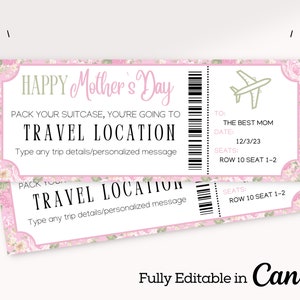 Bearbeitbare Bordkarte Vorlage | Flugticket Canva | Druckbare Flugtickets | Personalisierte Bordkarte Canva Template |
