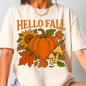 Hello Fall Pumpkin PNG | Trendy Vintage Pumpkin Sublimation Design | Boho Fall Png | Love Fall PNG | Pumpkin Png, Fall Sublimate Shirt Png