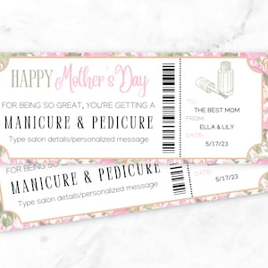 Editable Manicure Pedicure Gift Voucher Template | Mani Pedi Gift ...