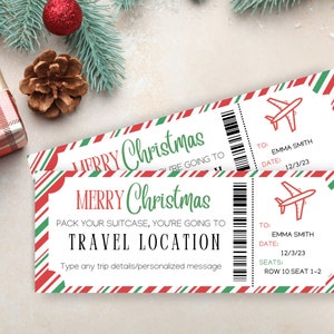 Printable Christmas Holiday Surprise Ticket Gift Template | Santa Gift Certificate | Printable ...