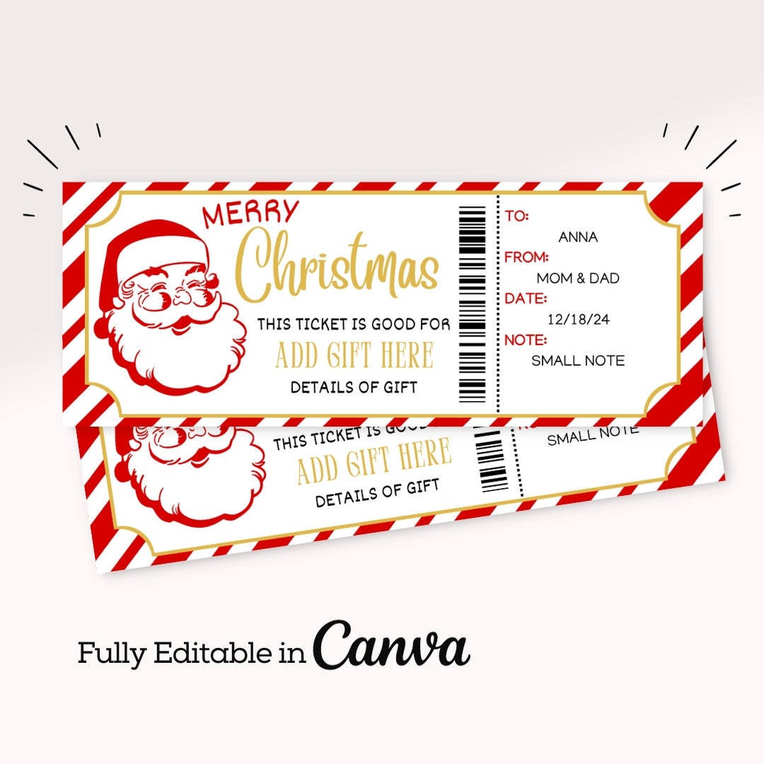 Christmas Gift Voucher Blank Christmas Ticket Template Concert Pass Christmas Gift Voucher Blank Christmas Ticket Template Concert Pass