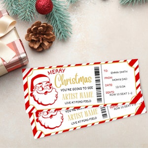 Santa Christmas Herunterladbare Konzert- / Sport- / Veranstaltungskarte | Überraschungskarte | ÜberraschungsKonzert | Gefälschte Konzertkarte | Tour-Eintritts-Souvenir