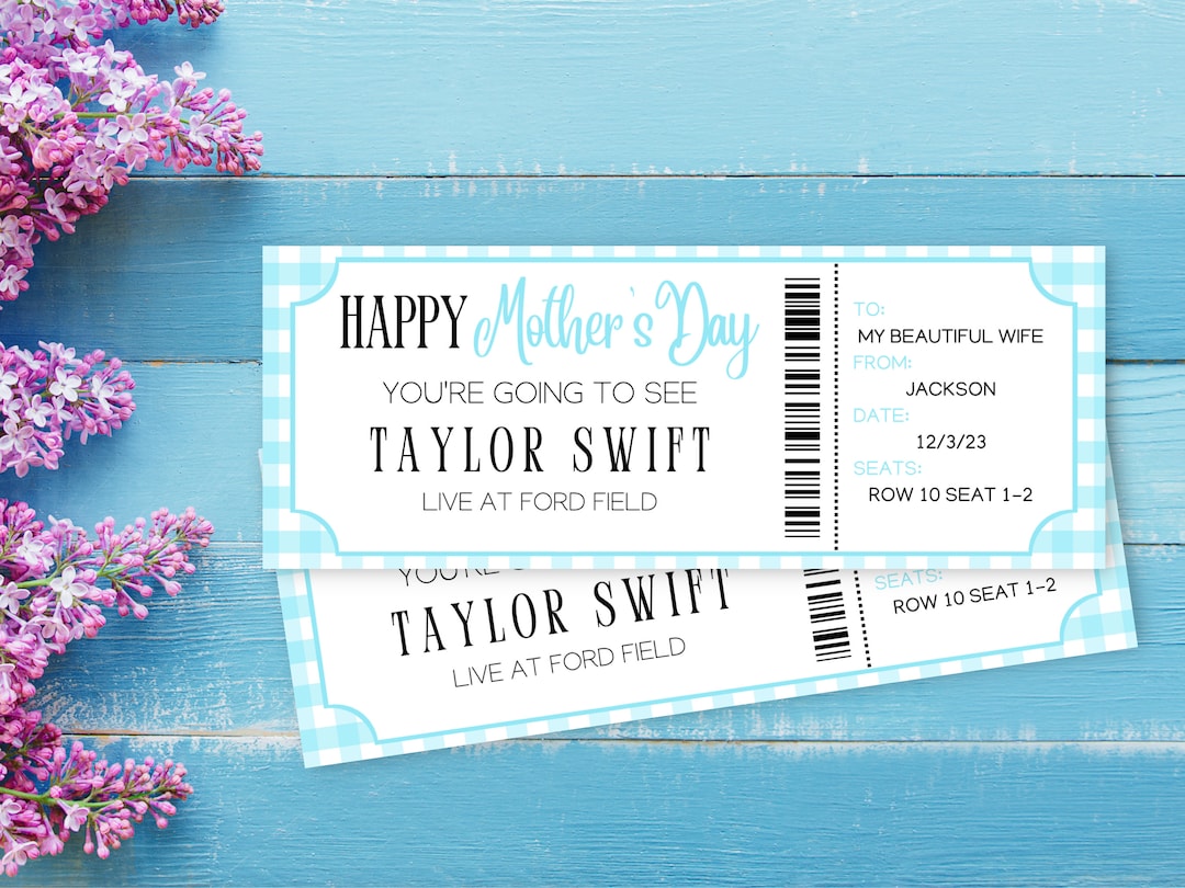 Mother's Day Concert Gift Ticket Surprise Concert Etsy