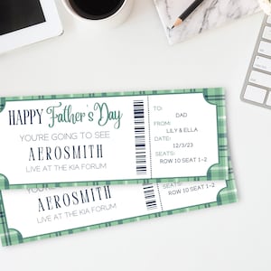 Editable Fathers Day Concert Ticket | Surprise Fathers Day Ticket ...