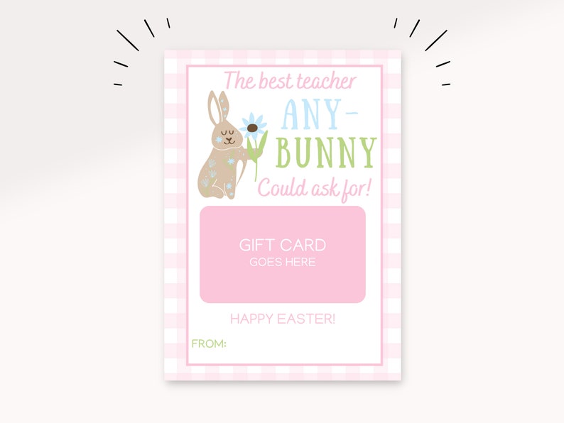 Printable Teacher Easter Gift Card Holder | Easter Gift Card Holder ...