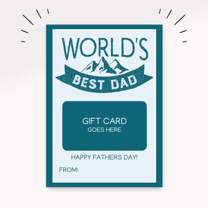 Fathers Day Gift Card Holder | Fathers Day Printable Gift Card | Thank You Dad Cards | Last Minute Gift | Instant Download |