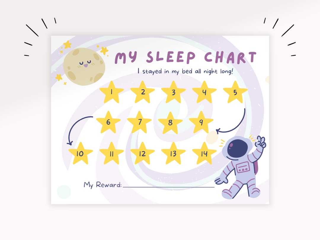 Astronaut Sleep Chart Toddler Printable Space Sleep Reward Chart Toddler Routine sleep Training