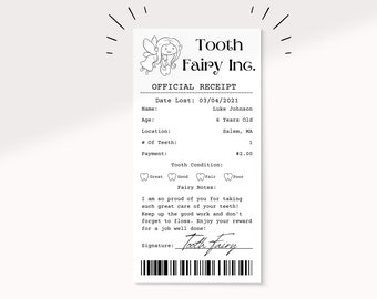 Editable Tooth Fairy Receipt | Tooth Fairy Letter | Printable Certificate |  Official Visit First Tooth | Lost Tooth Report |