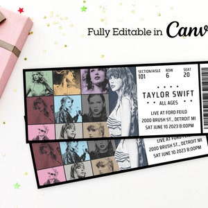 Editable Concert Ticket Template | Fake Concert Ticket | Custom Concert ...