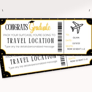 Graduation Boarding Pass Template | Graduation Flight Ticket | Surprise ...