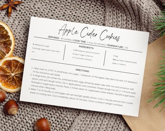 Simple White Recipe Card Template | Simple Recipe Card | 6x4 Recipe Card | Modern Recipe Card | Cooking Recipe Card | Canva Template |