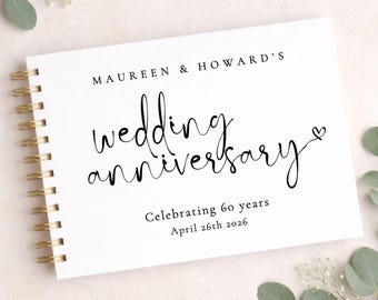 Personalised Wedding Anniversary Guest Book, Anniversary Guest Book, Custom Anniversary Keepsake, Anniversary Party Book, A4 A5