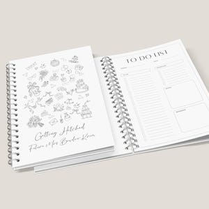100 page personalised wedding planner hardback, spiral bound wedding organiser available in A5 and A4 sizes, premium wedding planning book