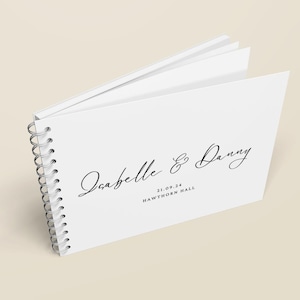 Elegant Text Personalised Wedding Guest Book - Full A4 or A5 size | Wedding Guest Book, Photo Booth Guest Book, Ring Binder Book