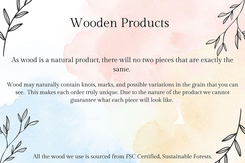 Wood Wedding Favours for Guests, Engraved Floral Wedding Favours