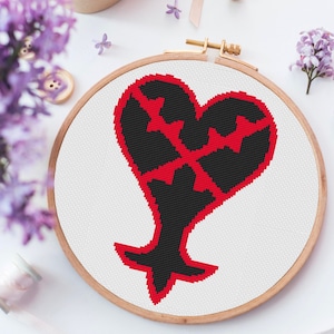 Heartless Logo - Kingdom Hearts - Video Game - Cross Stitch Pattern