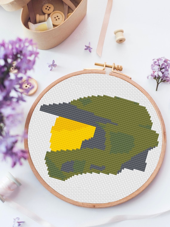 Master Chief Side View Video Game Cross Stitch Pattern Etsy