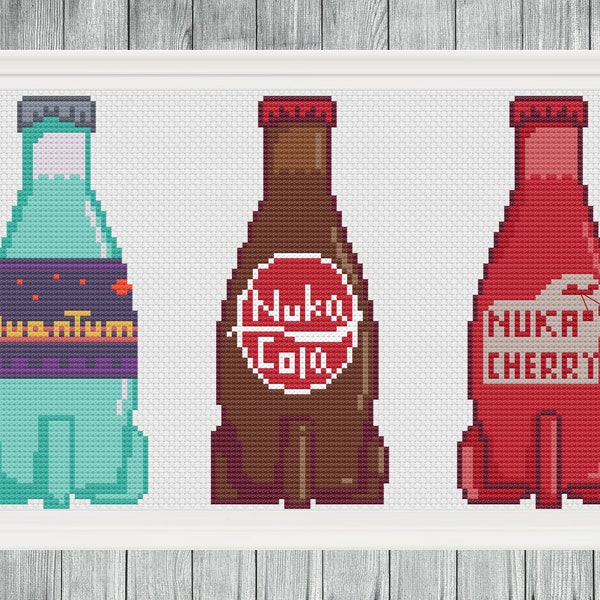 Nuka Cola Variety - Video Game - Cross Stitch Pattern -  Digital Download