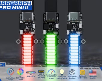 Panel de efectos de iluminación LED RGB: 30 LED RGB, 17 patrones, 30 colores - Accesorio para cosplay, steampunk, cyberpunk, escáner, gráfico de barras