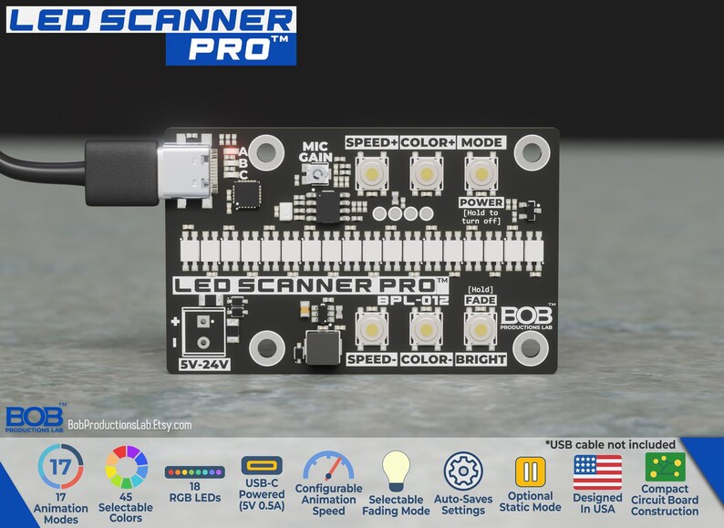 Premium Light Effects Board | Colorful Led Scanner, 18 RGB Leds, 45 ...