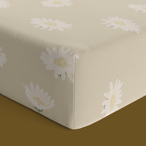 Neutral Floral Crib Sheet