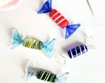 Murano Art Glass Sweets Novelty Decorative Candy Set of 4 Vintage