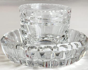 Art Deco Crystal Candle Holders Masonic Royal Sussex Engraved 1939