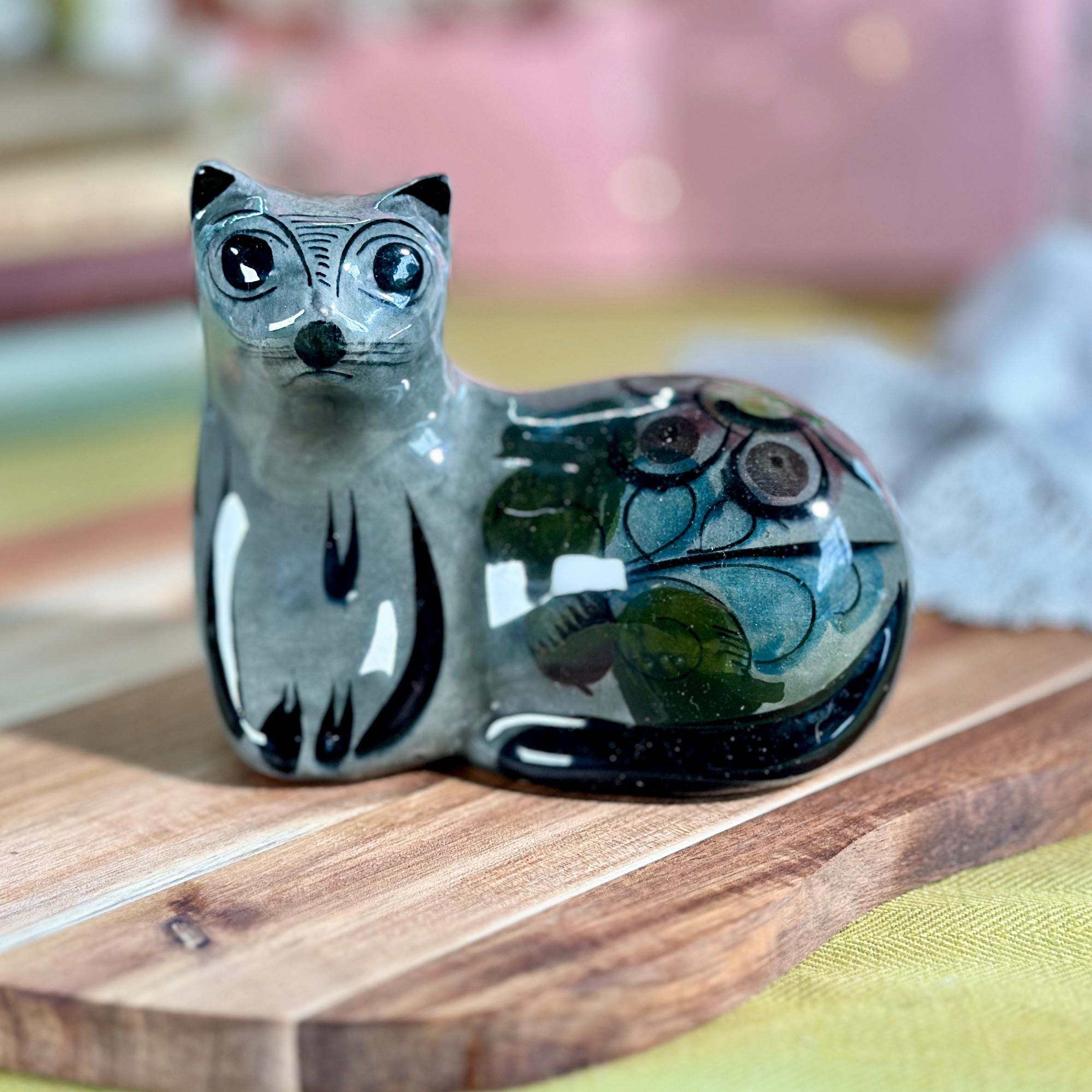 メキシコトナラ インテリア小物 メキシコ 猫 置物 猫型陶器 メキシコの