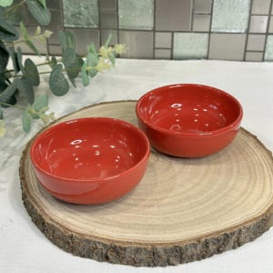Red Ceramic Dipping Bowls - Set of 2