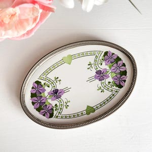 WMF Art Nouveau doorboord galerij dienblad keramiek viooltjes antiek 1911