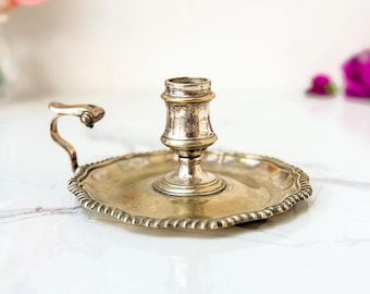 T. & J. Creswick Old Sheffield Plate Chamberstick Crested George IV