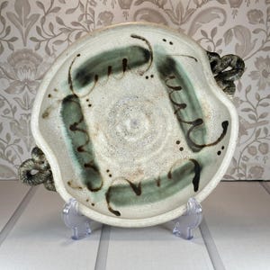 Caroline Bousfield Gregory Studio Pottery Bowl - Hand Thrown Stoneware - Rope Handles