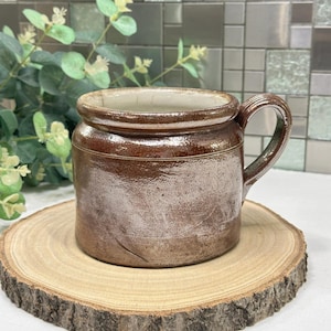 Vintage Franse confitpot - rustieke pot van aardewerk