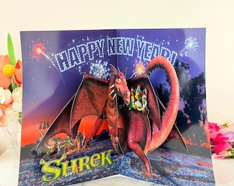 Tarjeta promocional desplegable de DreamWorks Shrek FYC 2001 (Efímero vintage)