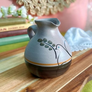 Gesigneerde AA Studio Pottery Kan Geschilderd Vogelduifmotief Vintage