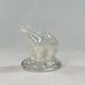 Vintage Swedish Glass Polar Bear Figurine Handblown Art Glass