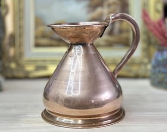 Antique Victorian Copper Haystack Measure Pint Jug HR Stamp English 19th C