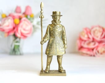 Vintage Brass Beefeater Figurine Tower of London Statue