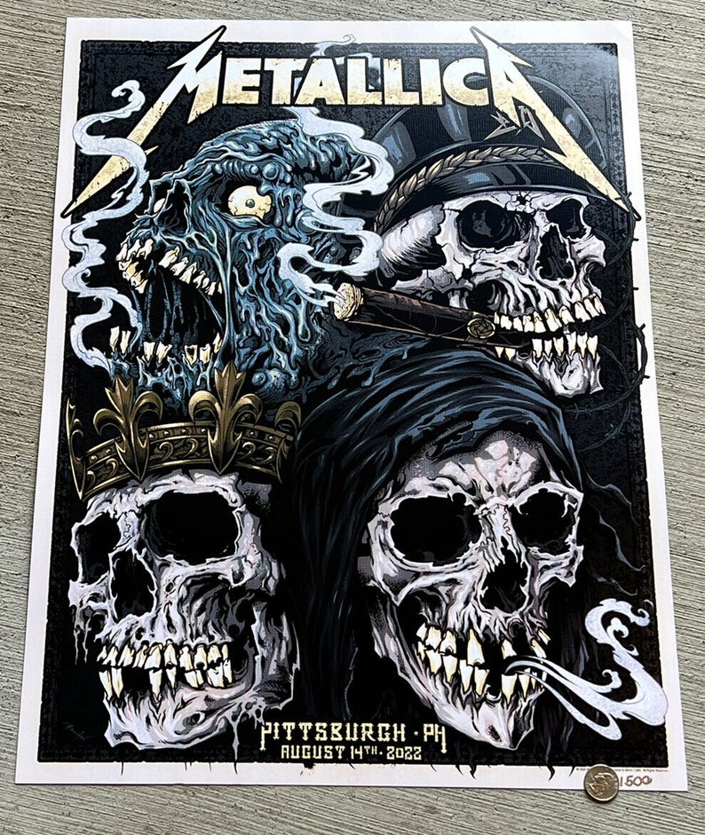 Metallica Poster Metallica Pittsburgh PA 2022 gig Poster Etsy