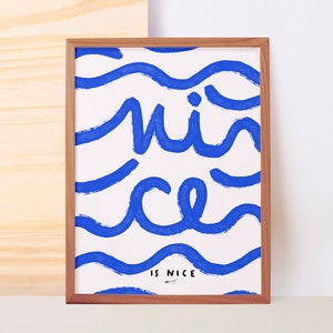 Wall art printed in high quality with sea waves and phrase