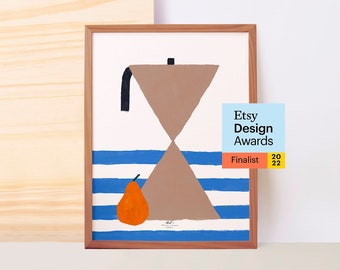 Artwork finalist in the Etsy Design Awards 2022, Wall art with Italian coffee maker