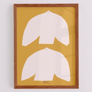 High quality printed wall art with white bird couple illustration