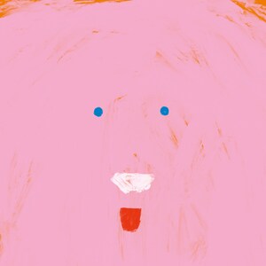 Printed Art With Pink Dog Illustration - Etsy