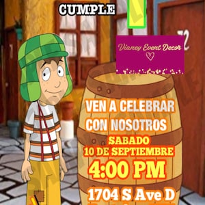 El Chavo Custom Invitation Digital File El chavo del 8 invitacion personalizada archivo digital