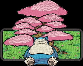 Archivo de bordado de cerezo Snorlax