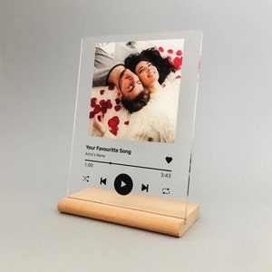 Canción Acrílica Personalizada Con Foto, Regalo Personalizado Para Novio Novia Cubierta De Album Acrilico Placa De Musica Transparente Colorida
