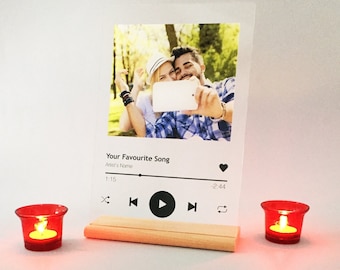 Album Cover Custom Music Plaque Couples Gift, Anniversary Gift for Boyfriend, Song Plaque Custom